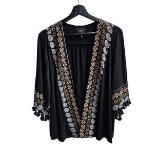 Bohemian W5 Light-weight Cardigan with Tassels, Size Large